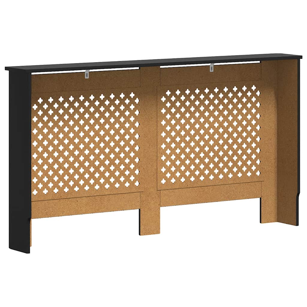 Copertura per Radiatore Nera 152x19x81,5 cm in MDF