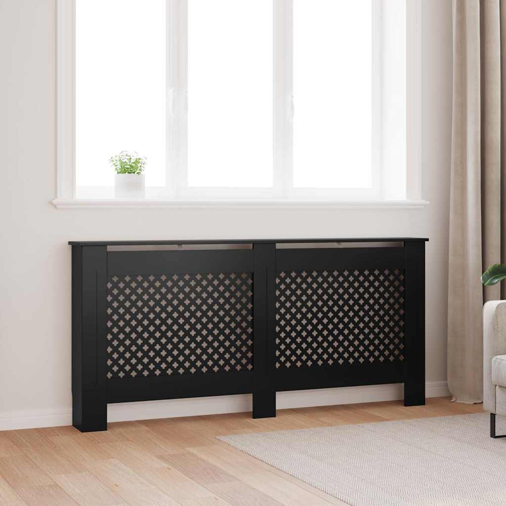 Copertura per Radiatore Nera 172x19x81,5 cm in MDF