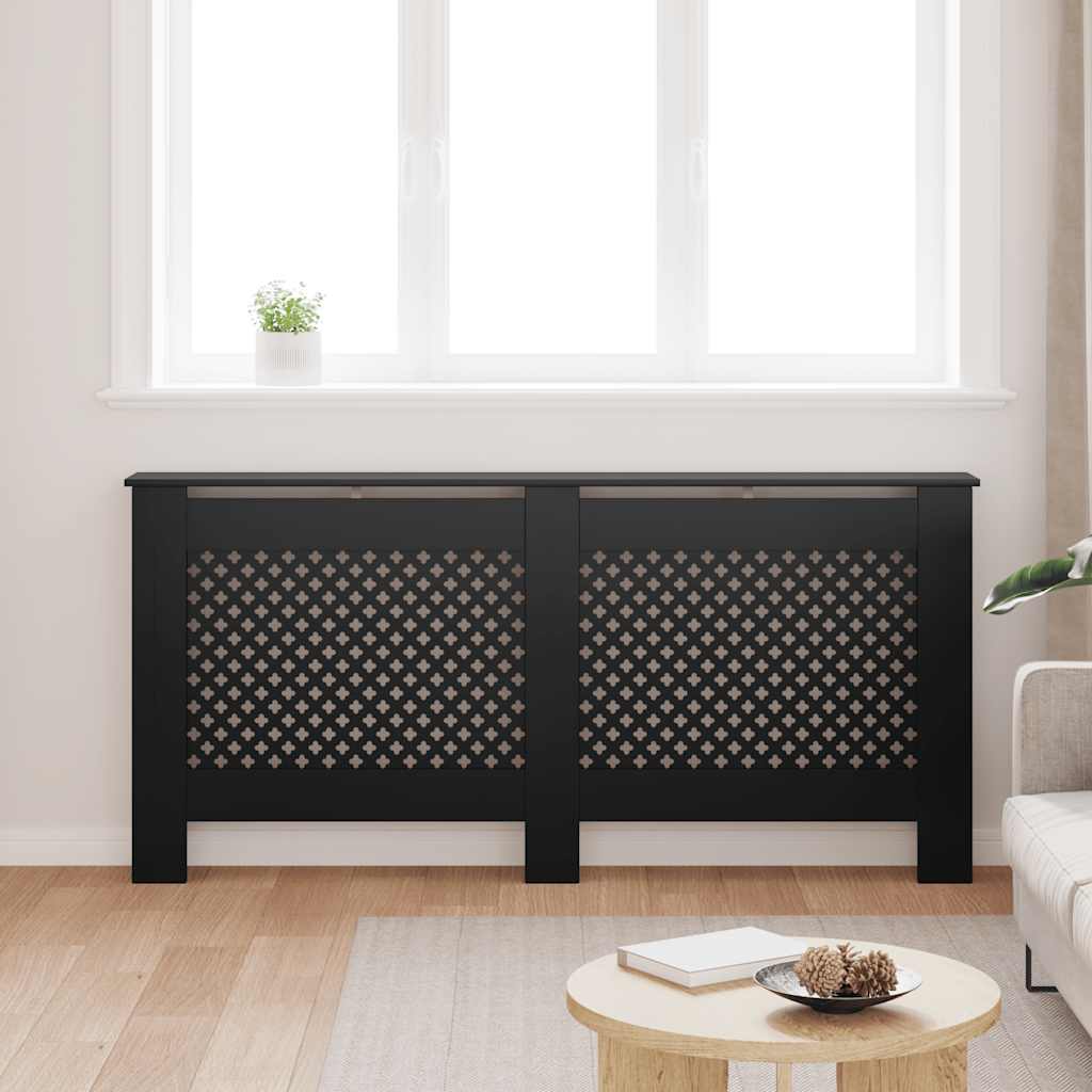 Copertura per Radiatore Nera 172x19x81,5 cm in MDF