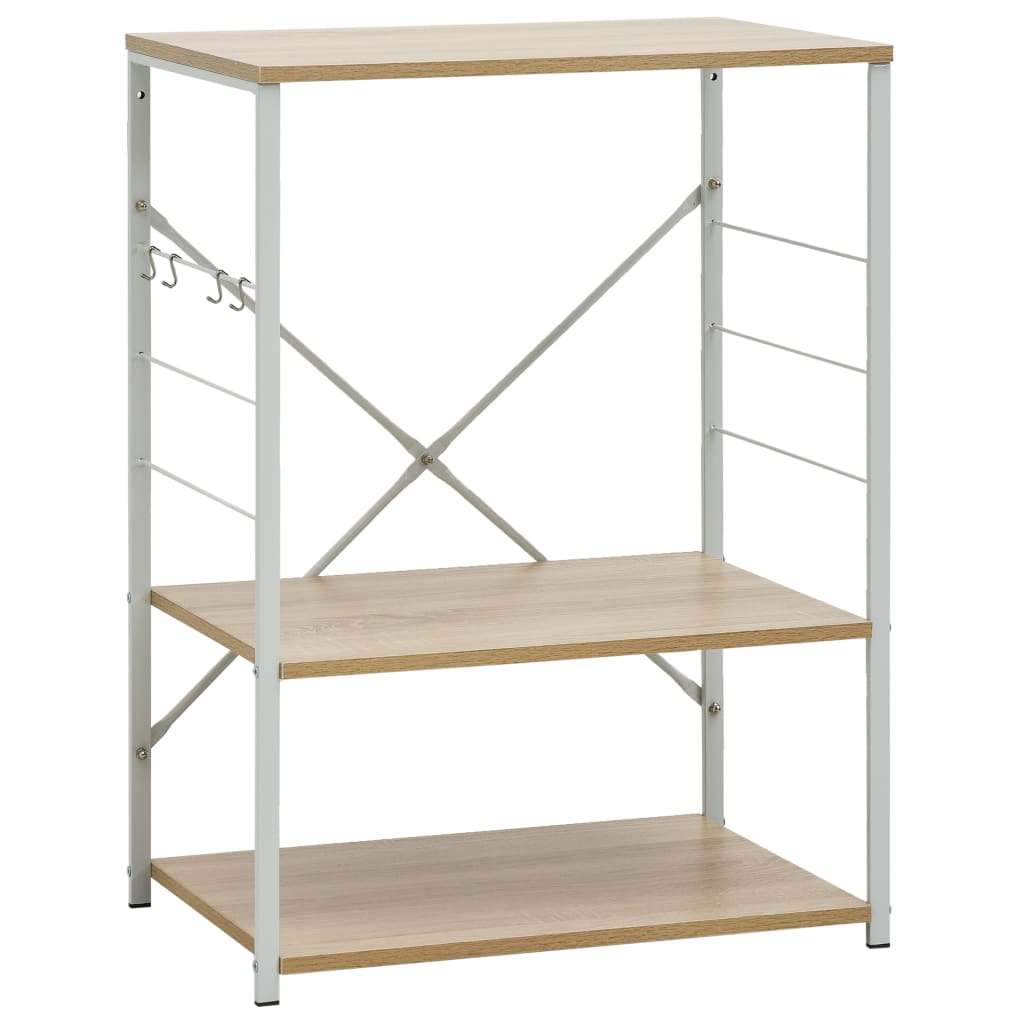 Mobile Microonde Bianco Rovere 60x39,6x79,5cm Legno Multistrato