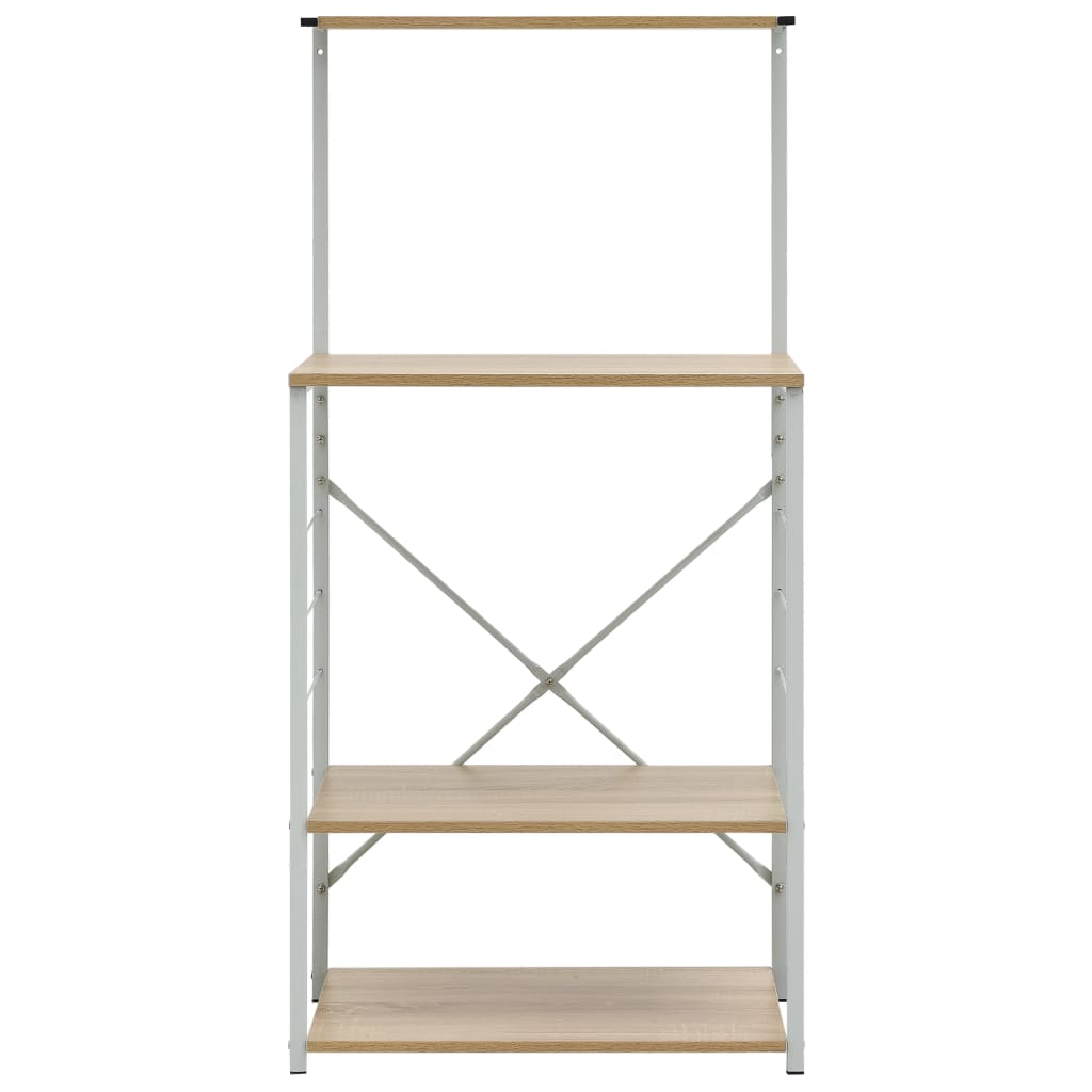 Mobile Microonde Bianco Rovere 60x39,6x123cm Legno Multistrato