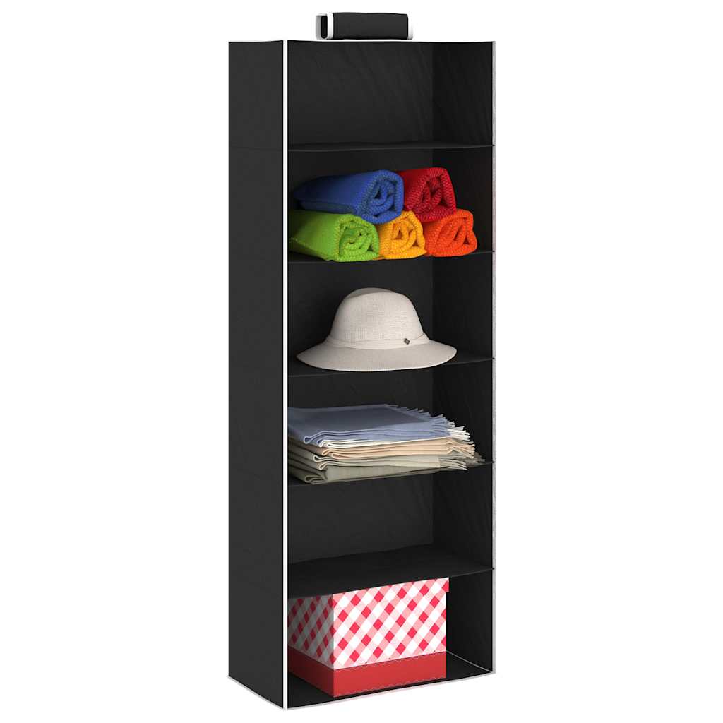 Organizer per Armadio da Appendere con 6 Ripiani 2 pz Tessuto
