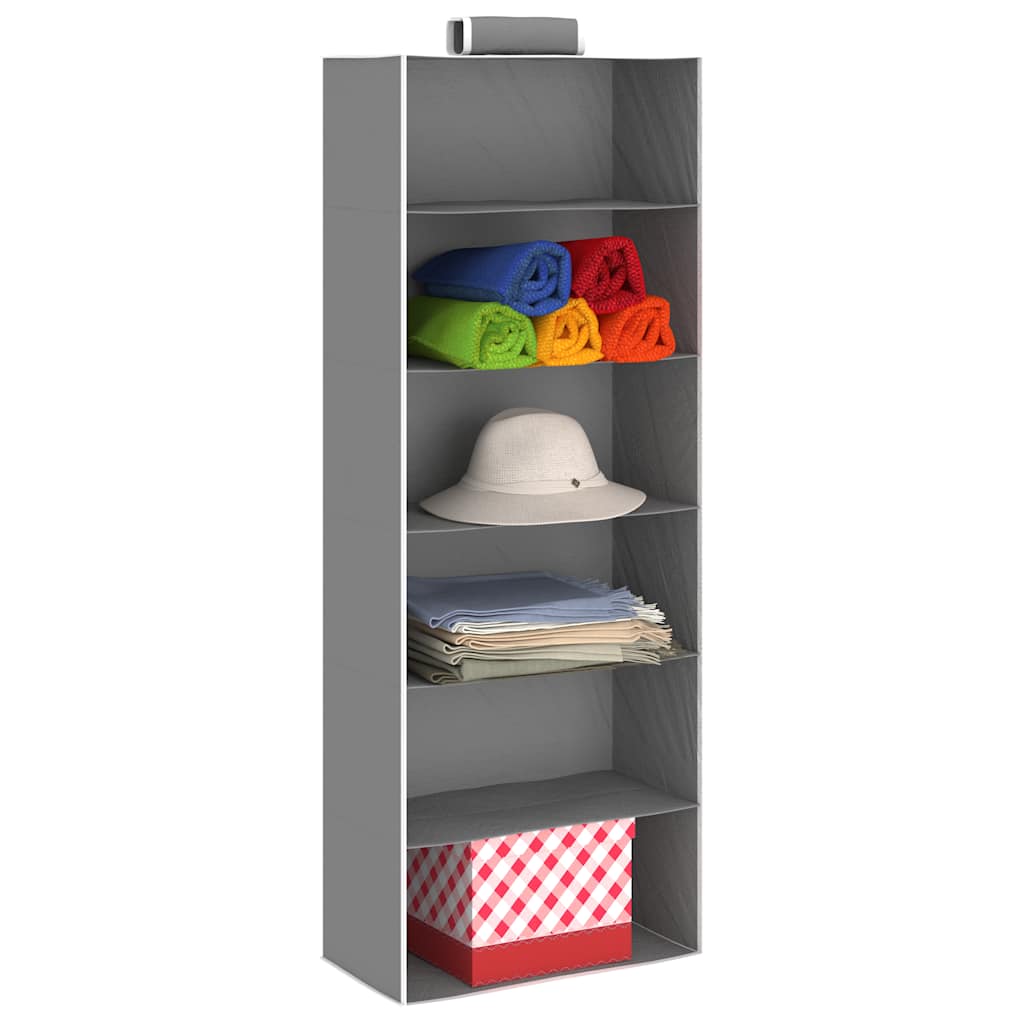 Organizer per Armadio da Appendere con 6 Ripiani 2 pz Tessuto