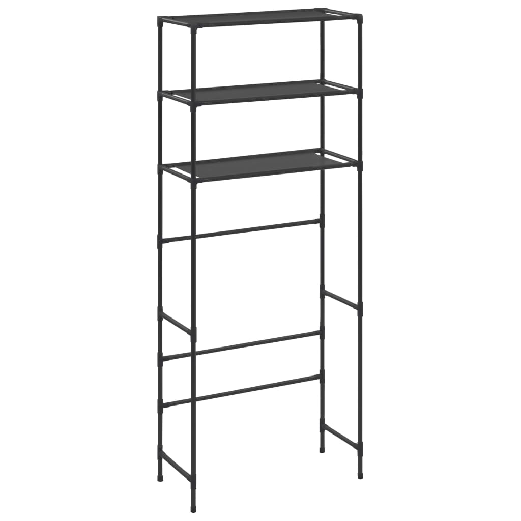 Scaffale per Lavatrice con 3 Ripiani Nero 69x28x169 cm