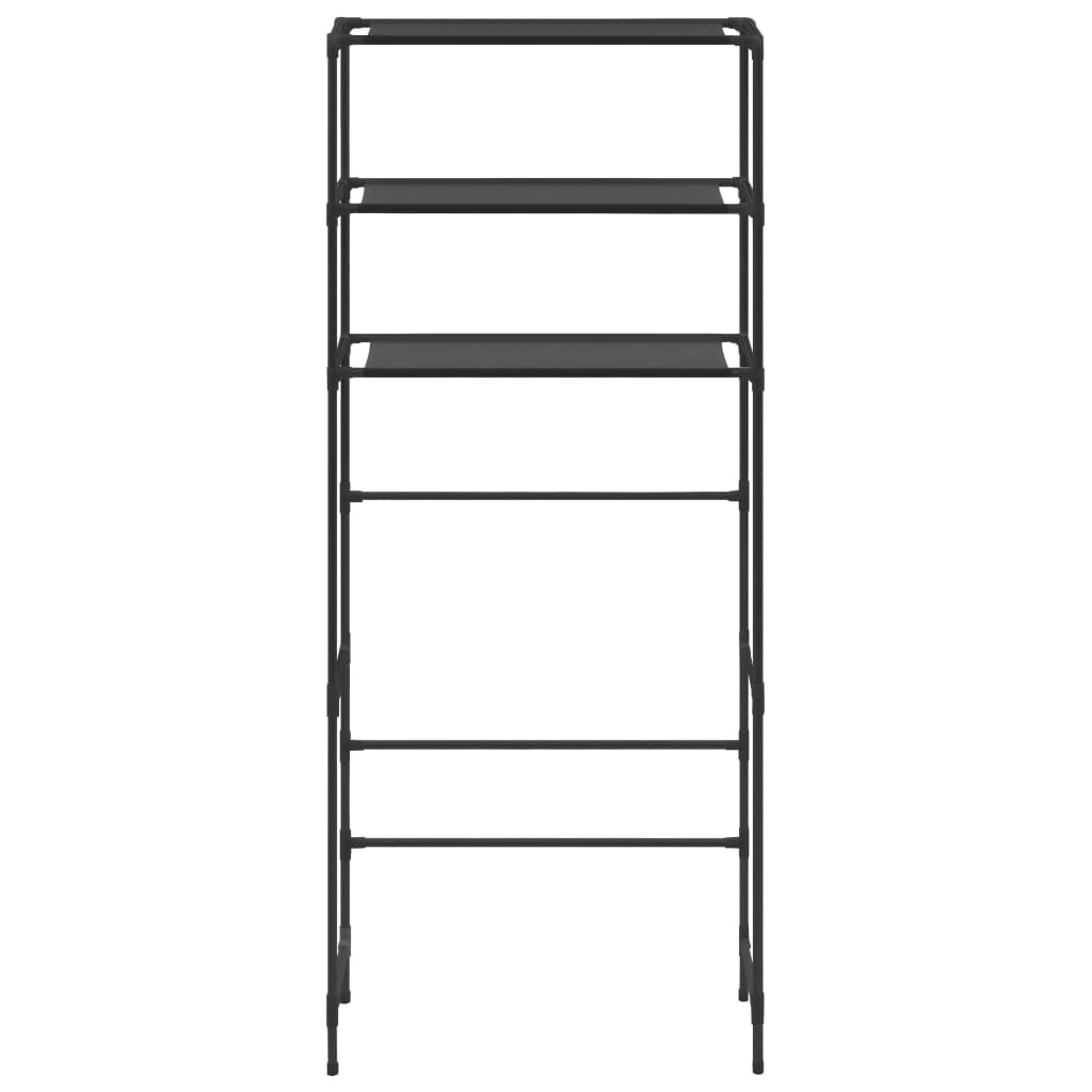 Scaffale per Lavatrice con 3 Ripiani Nero 69x28x169 cm