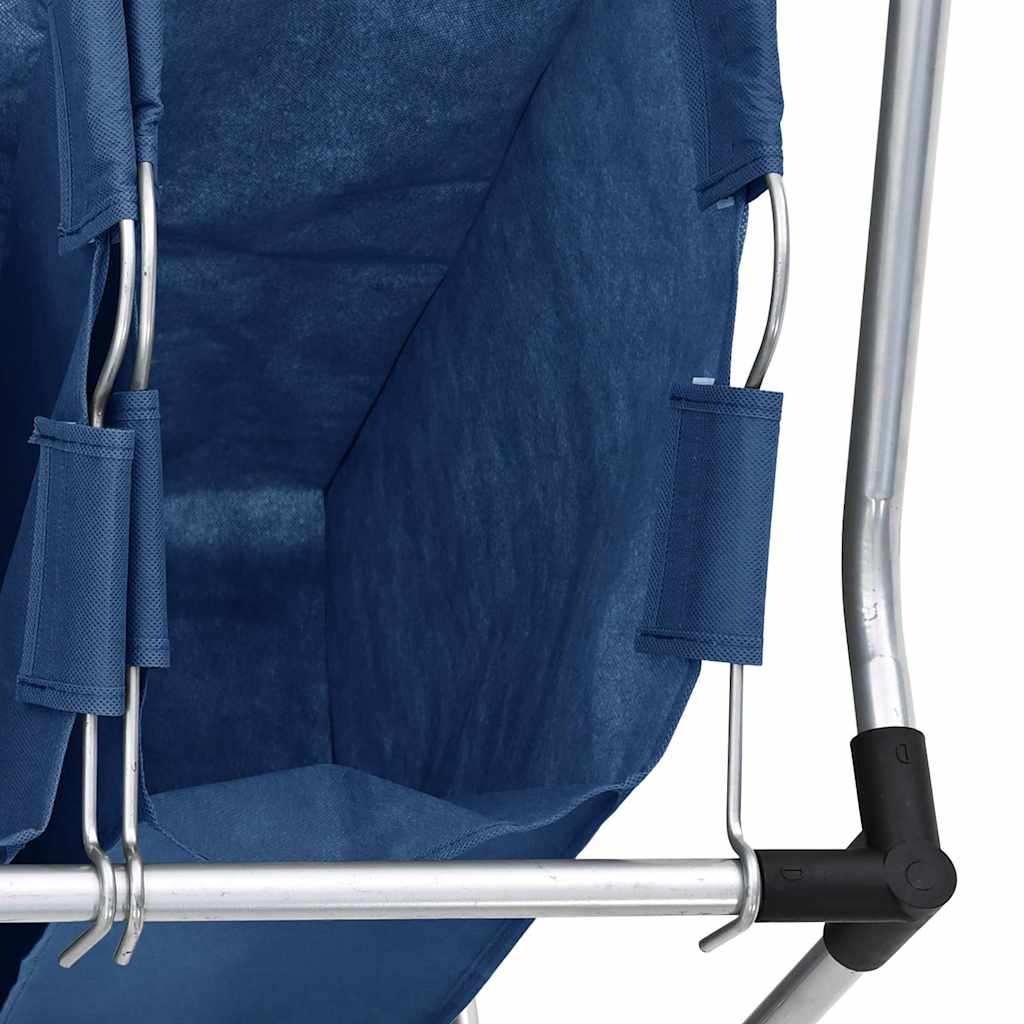 Portabiancheria con 4 Scomparti in Acciaio Blu