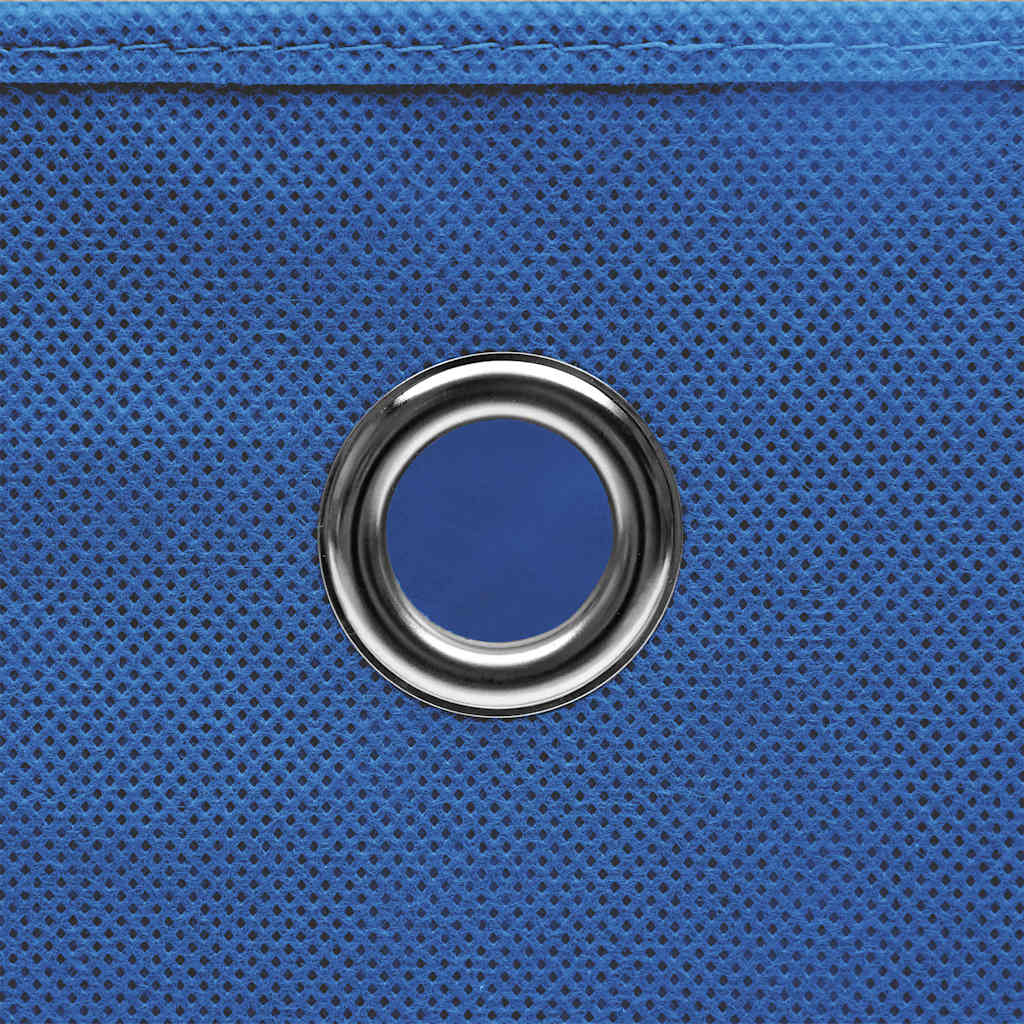 Scatole Portaoggetti con Coperchi 4pz Blu 32x32x32 cm Tessuto