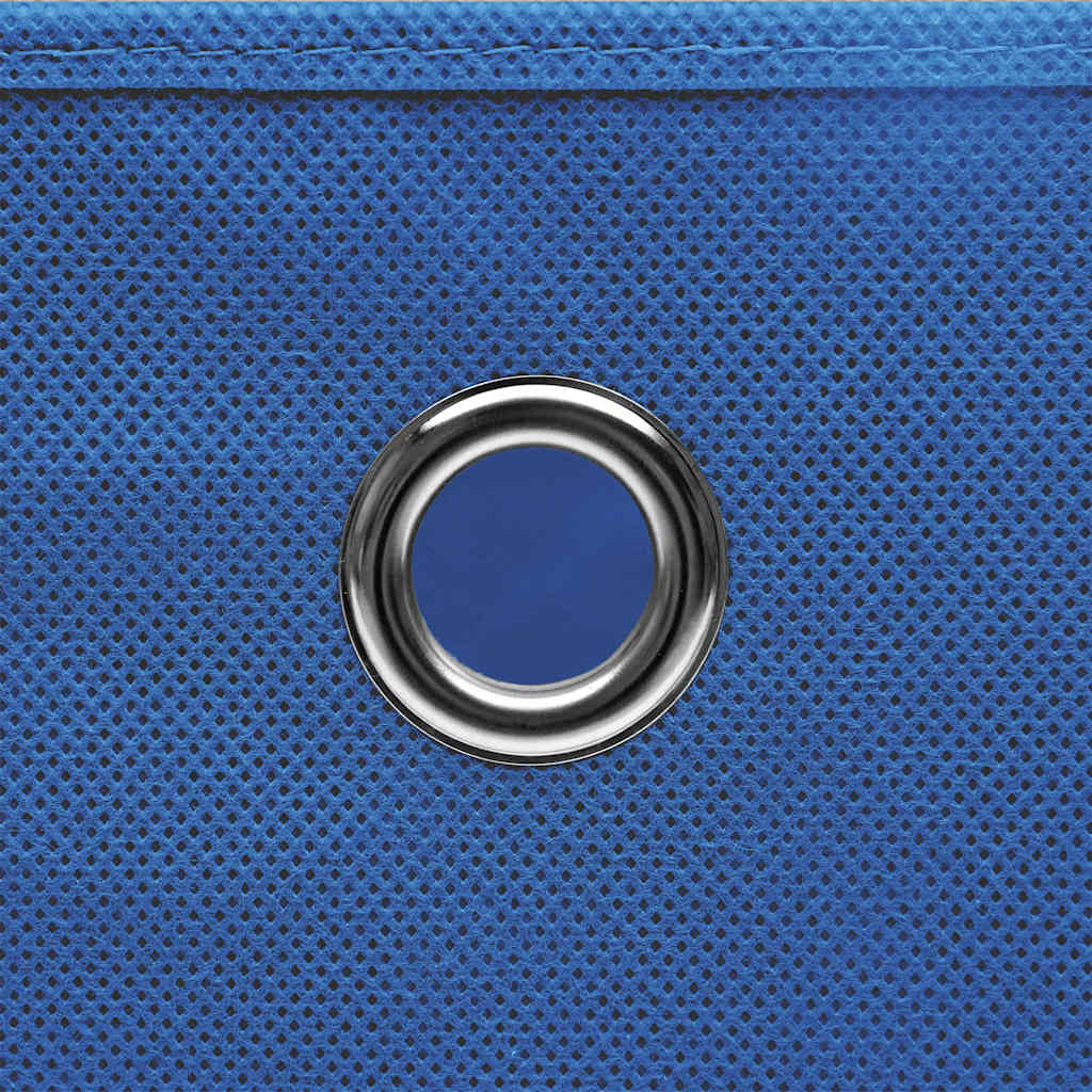 Scatole Portaoggetti con Coperchi 10pz Blu 32x32x32 cm Tessuto