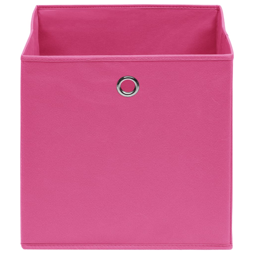 Scatole Portaoggetti 10 pz Rosa 32x32x32 cm Tessuto