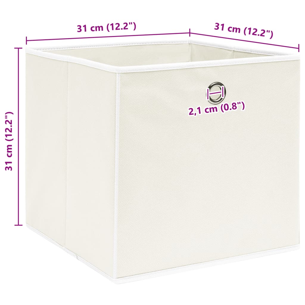 Scatole Portaoggetti 10pz Bianche 32x32x32 cm Tessuto
