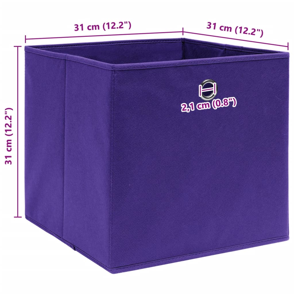 Scatole Portaoggetti 4pz Viola 32x32x32 cm Tessuto