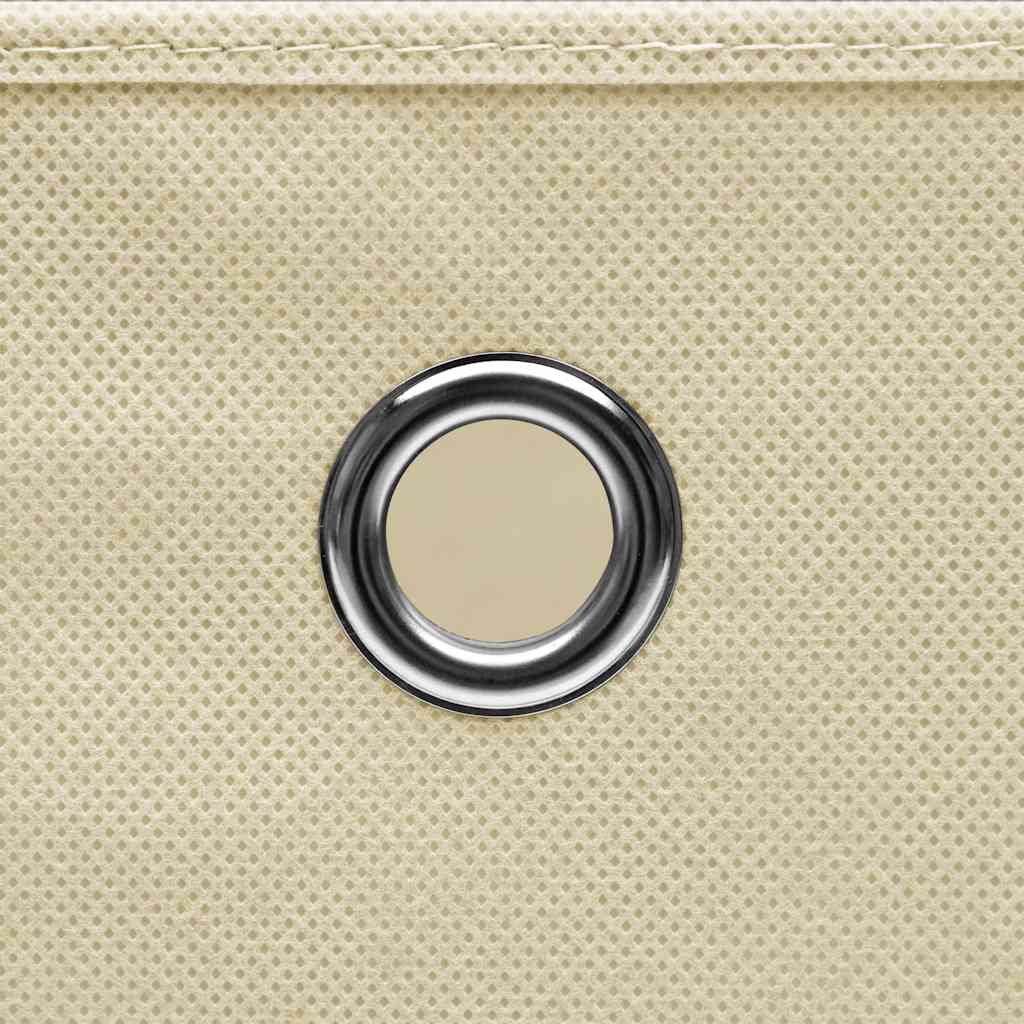 Scatole Portaoggetti con Coperchi 10pz Crema 32x32x32cm Tessuto