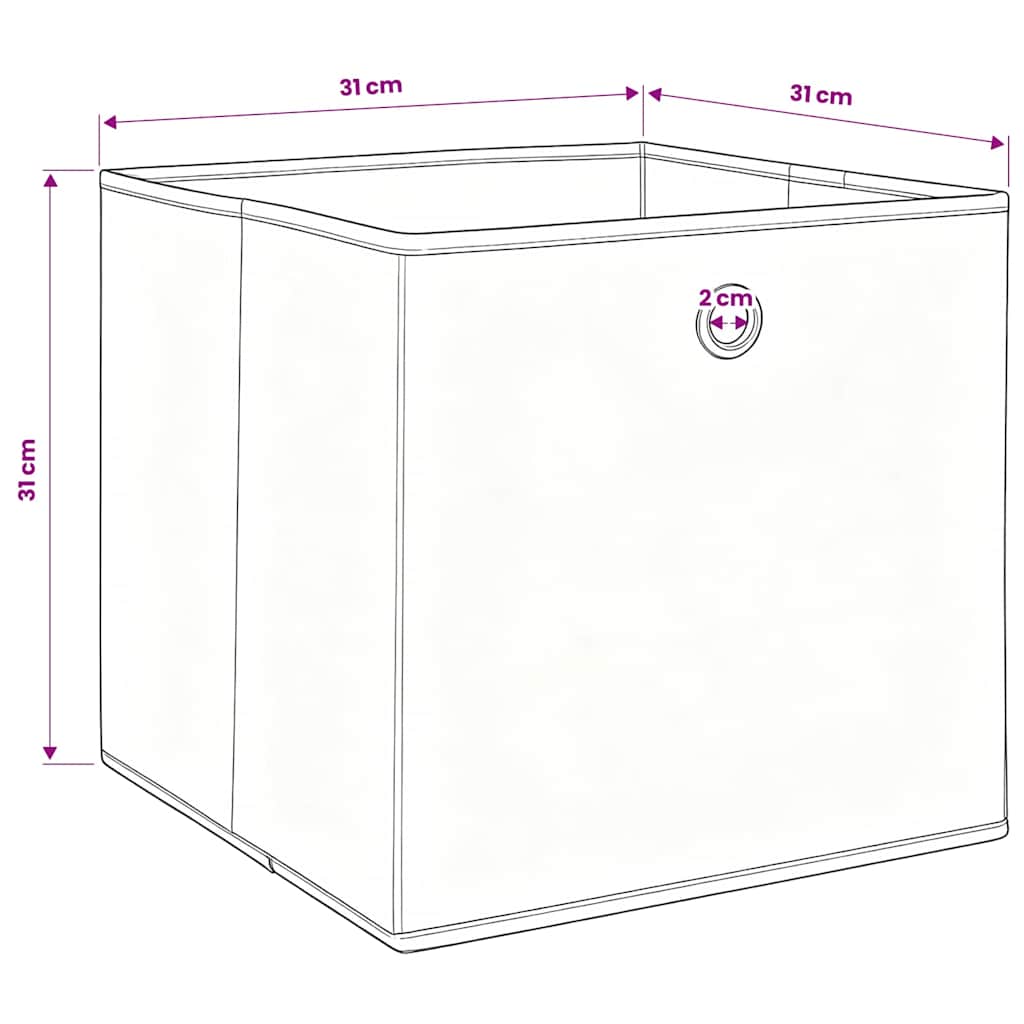 Scatole Portaoggetti 4pz Azzurre 32x32x32 cm Tessuto