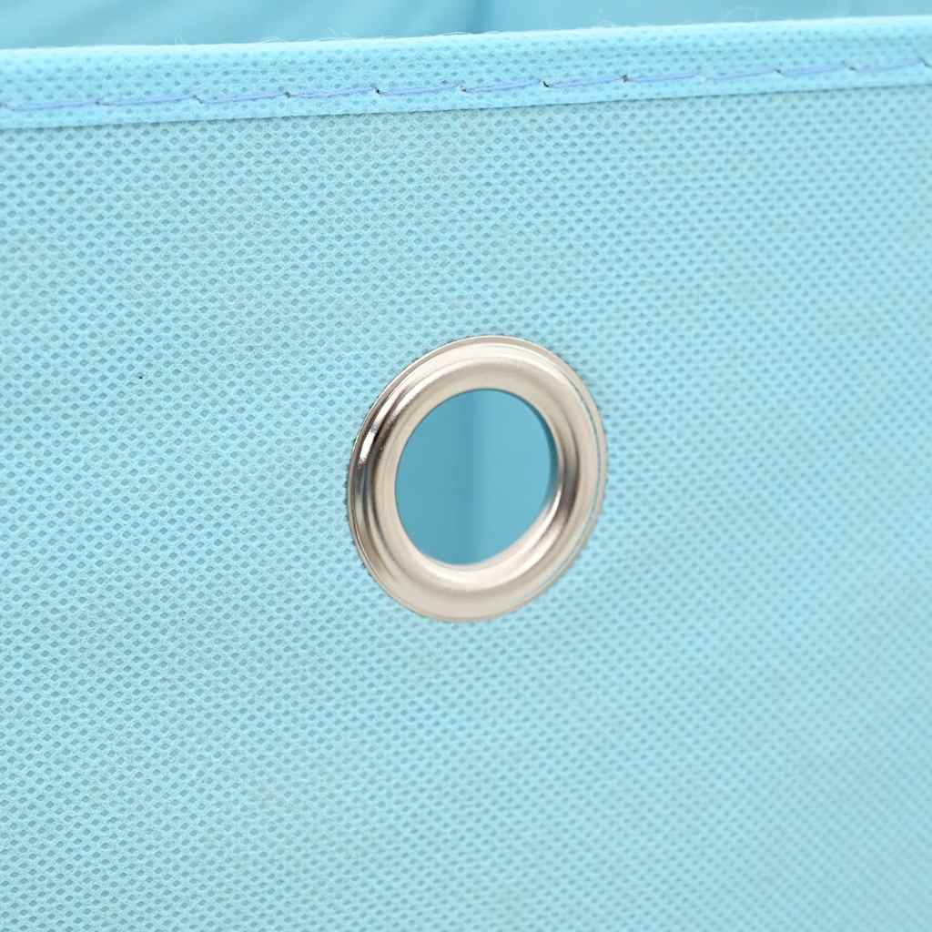 Scatole con Coperchi 4pz Azzurre 32x32x32 cm Tessuto