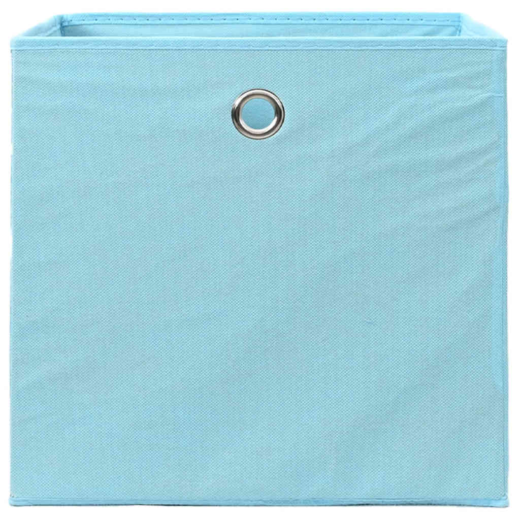 Scatole Portaoggetti 10pz Azzurre 32x32x32 cm Tessuto