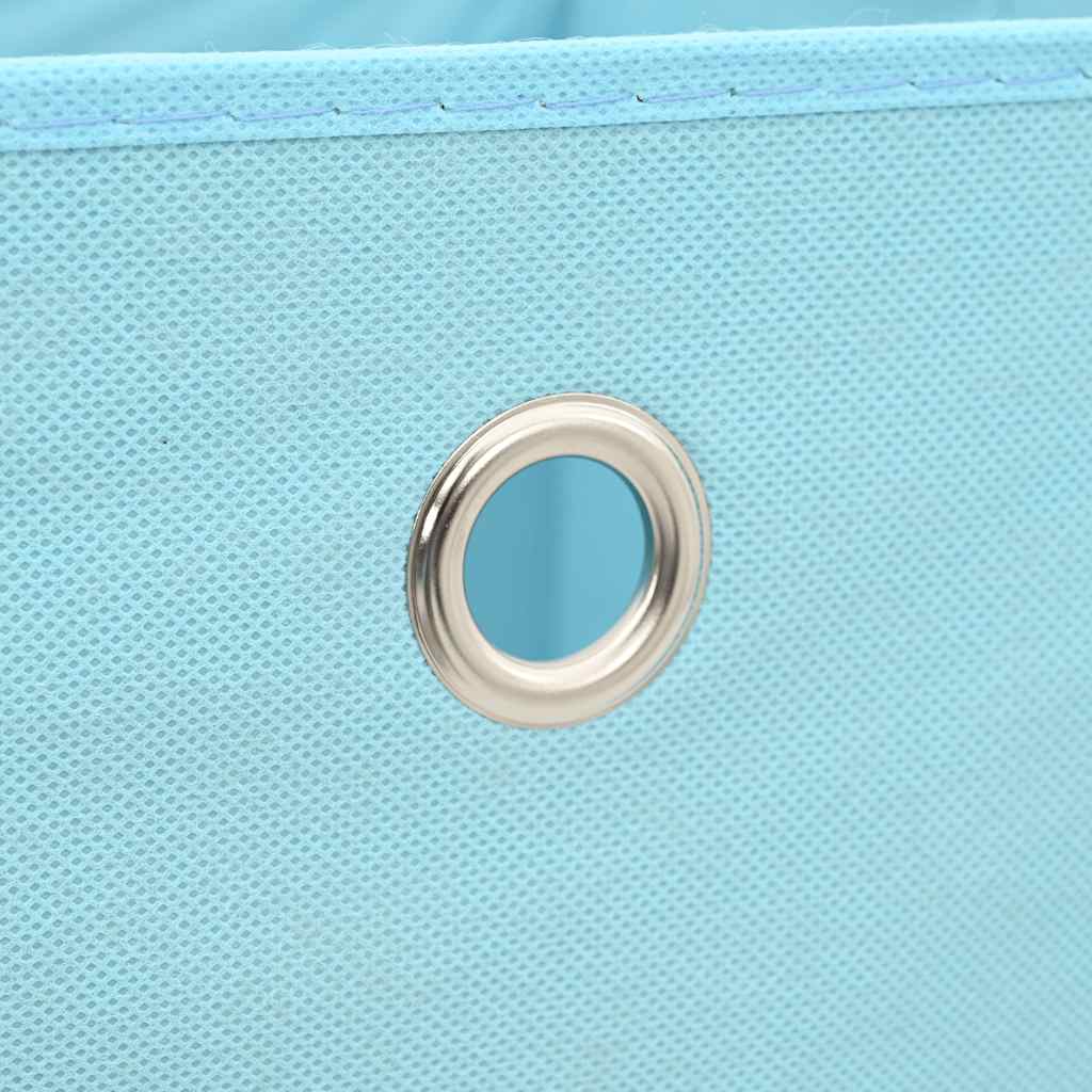 Scatole con Coperchi 10pz Azzurre 32x32x32 cm Tessuto