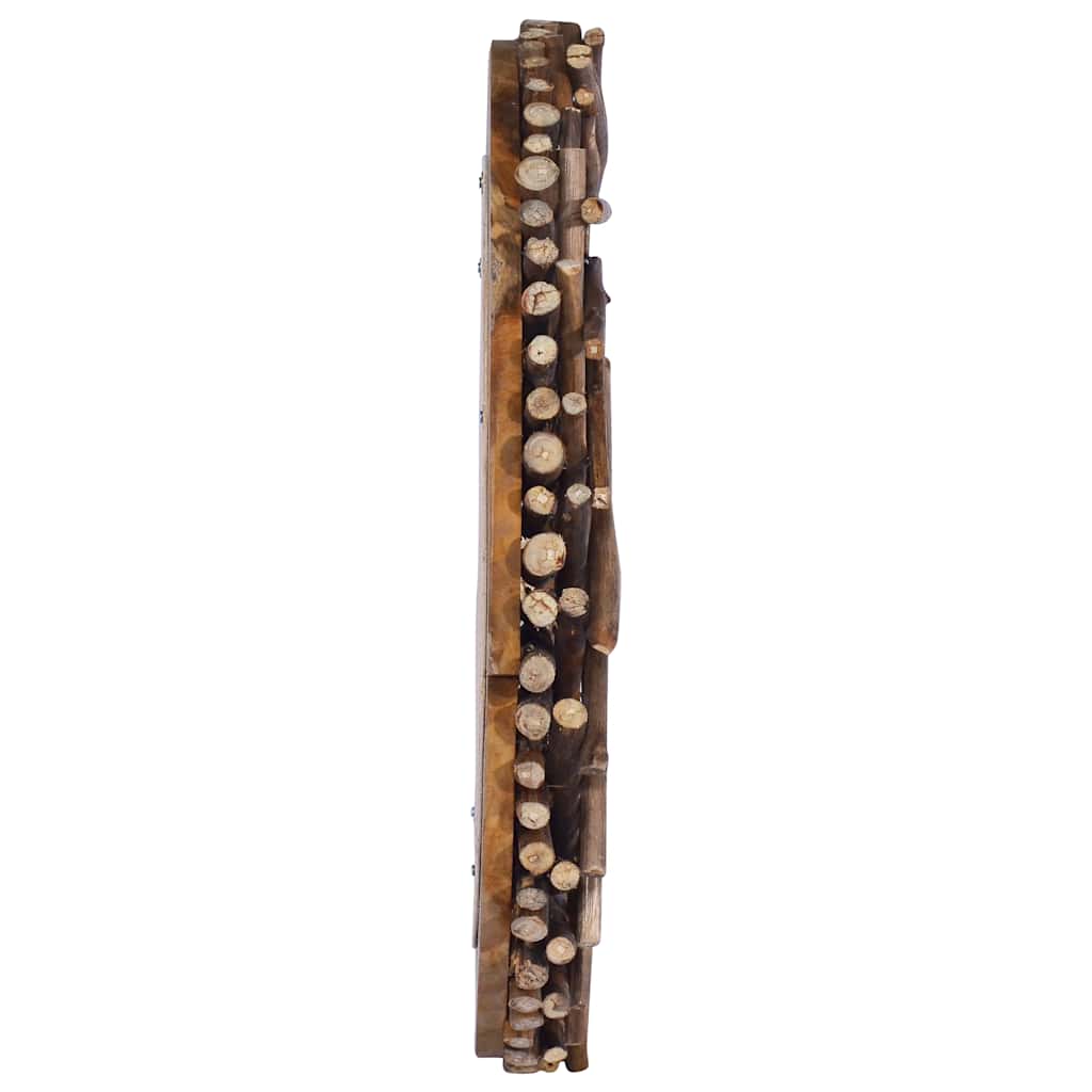Specchio da Parete 60 cm in Legno di Teak Rotondo