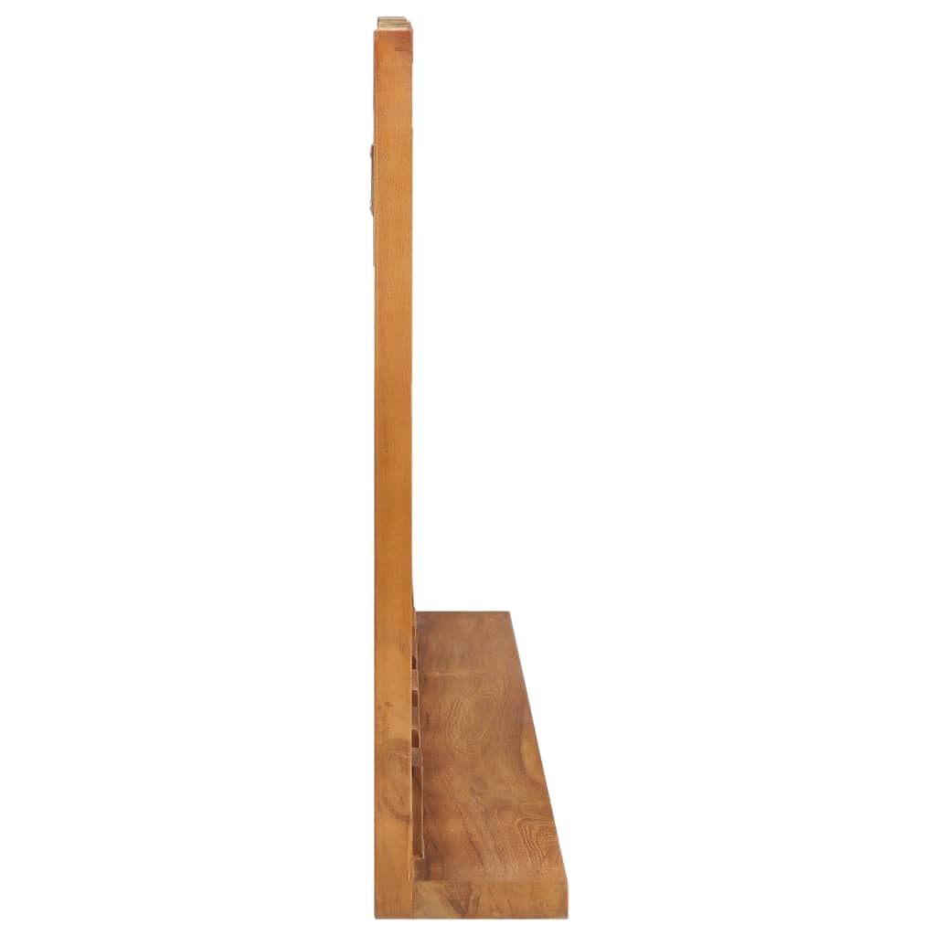 Specchio da Parete con Mensola 100x12x60 cm in Massello di Teak