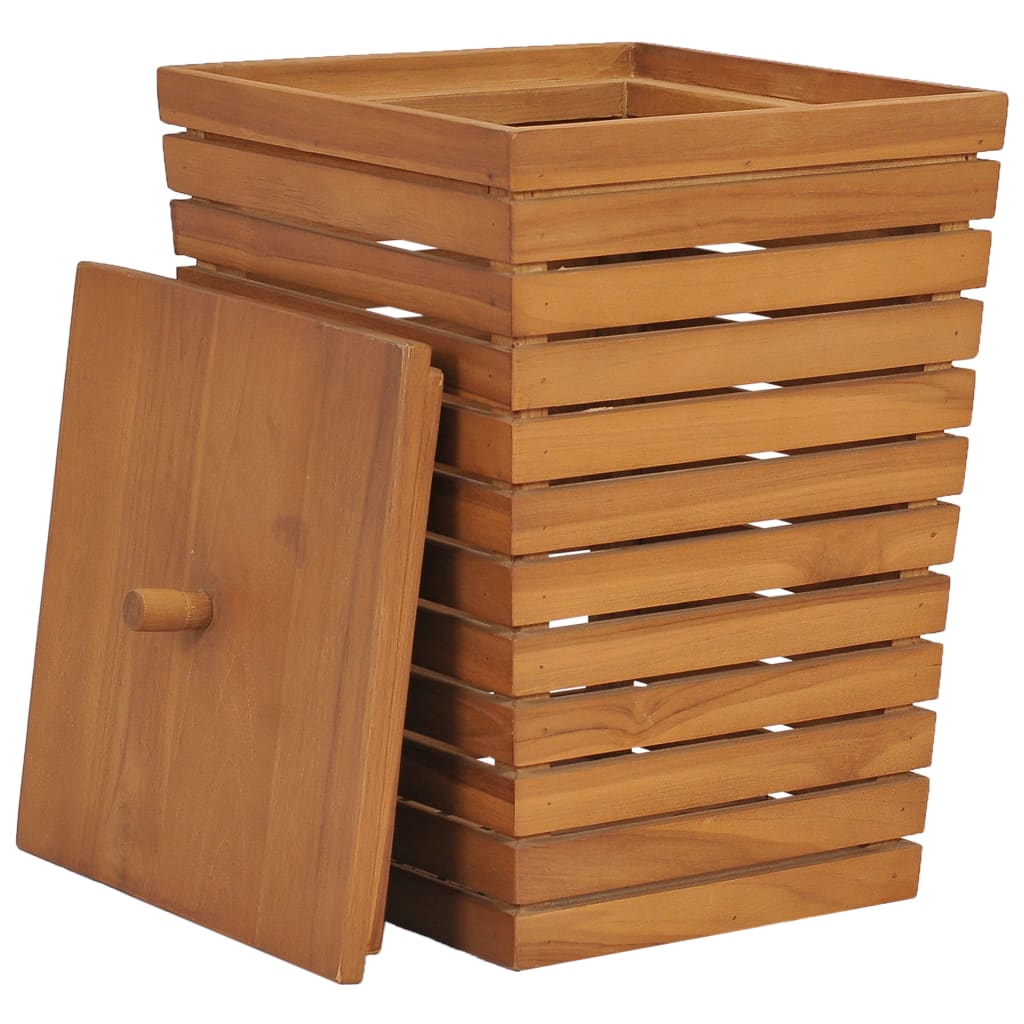 Cesto Portabiancheria 30x30x45 cm in Massello di Teak