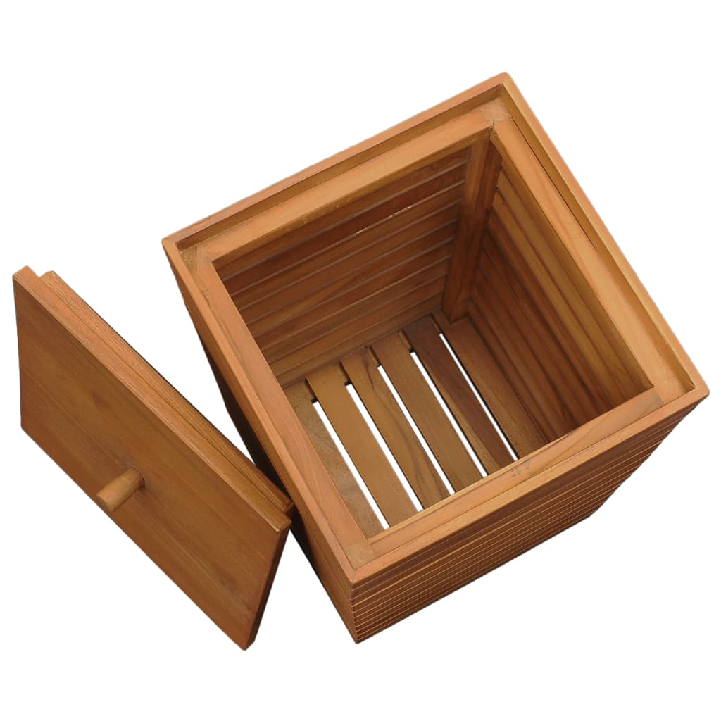 Cesto Portabiancheria 30x30x45 cm in Massello di Teak