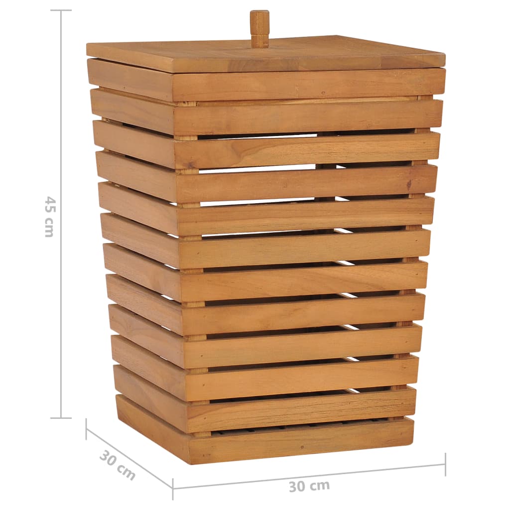 Cesto Portabiancheria 30x30x45 cm in Massello di Teak