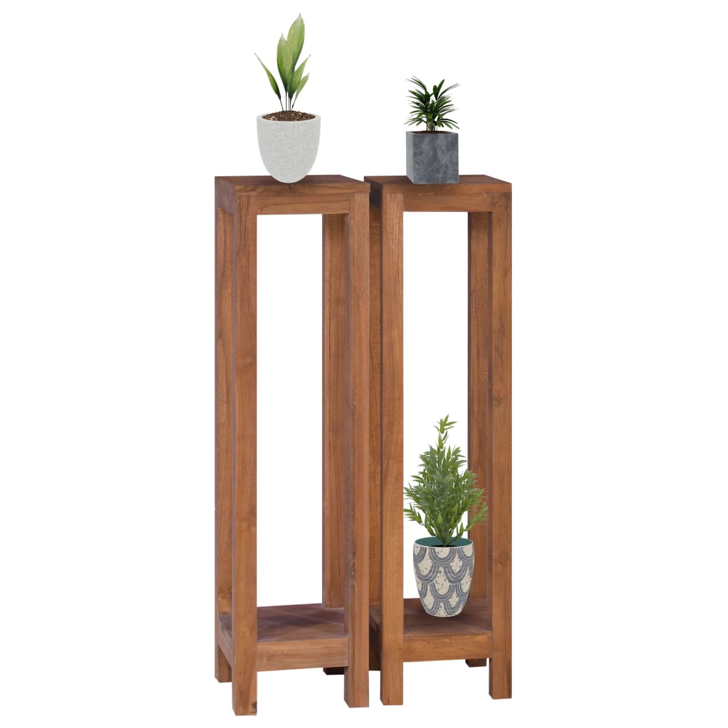 Piedistalli per Piante 2 pz 25x25x100 cm Legno Massello di Teak