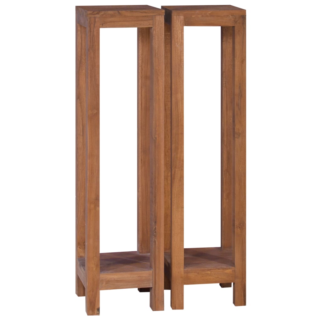 Piedistalli per Piante 2 pz 25x25x100 cm Legno Massello di Teak