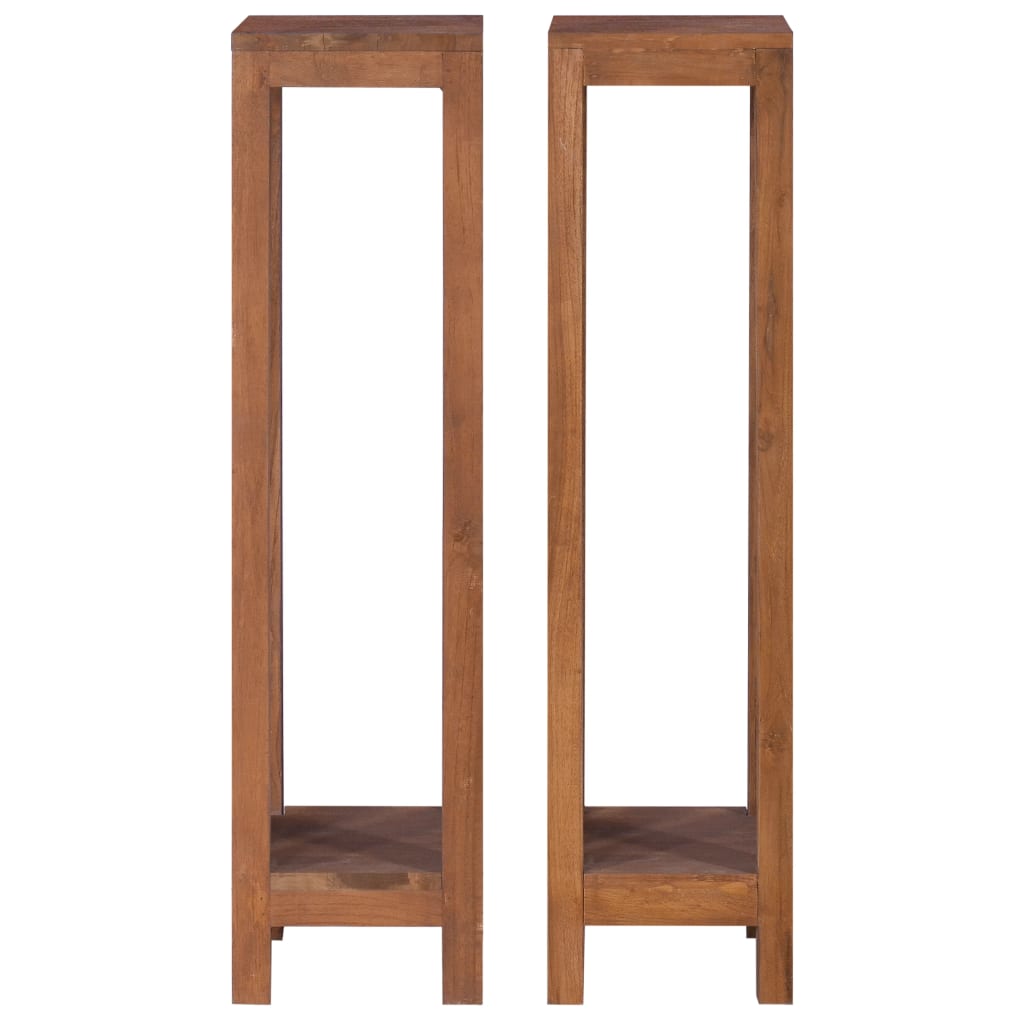 Piedistalli per Piante 2 pz 25x25x100 cm Legno Massello di Teak