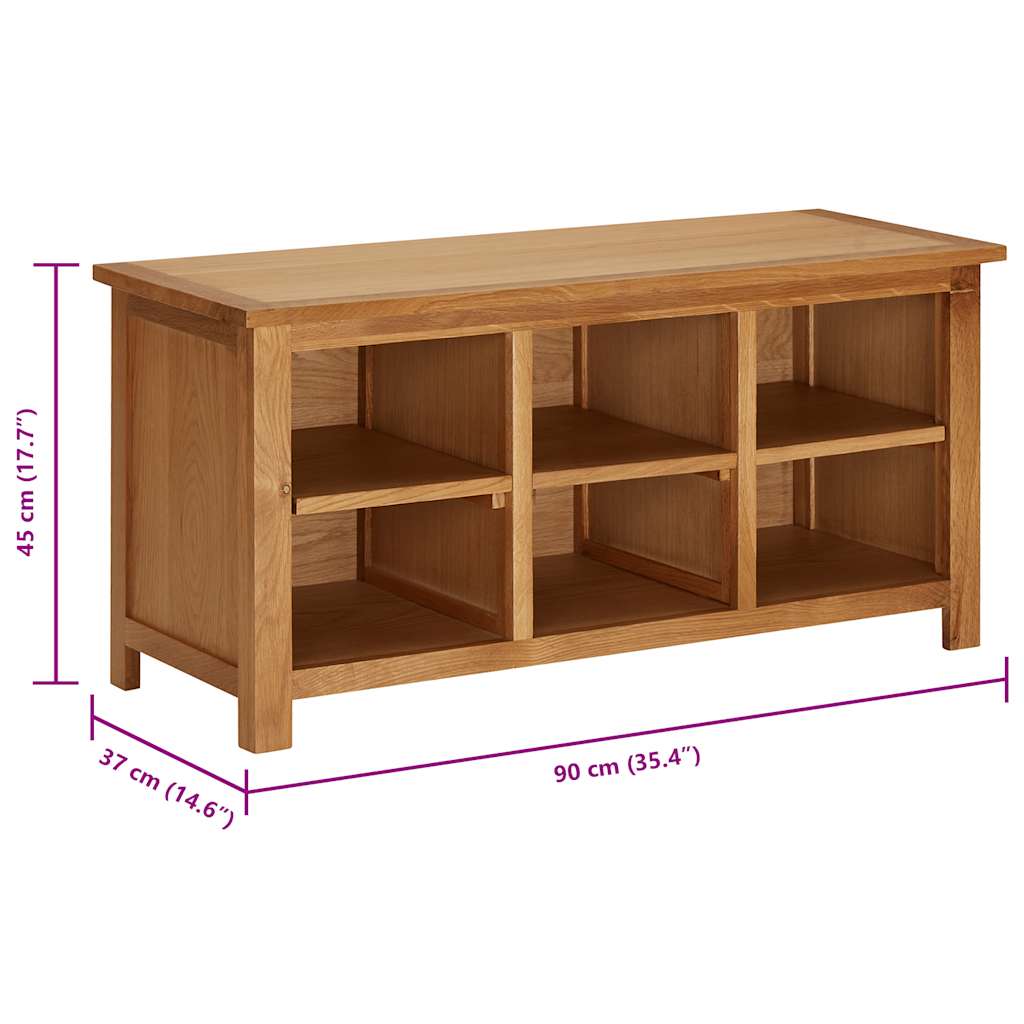 Scarpiera 90x37x45 cm in Legno Massello di Rovere