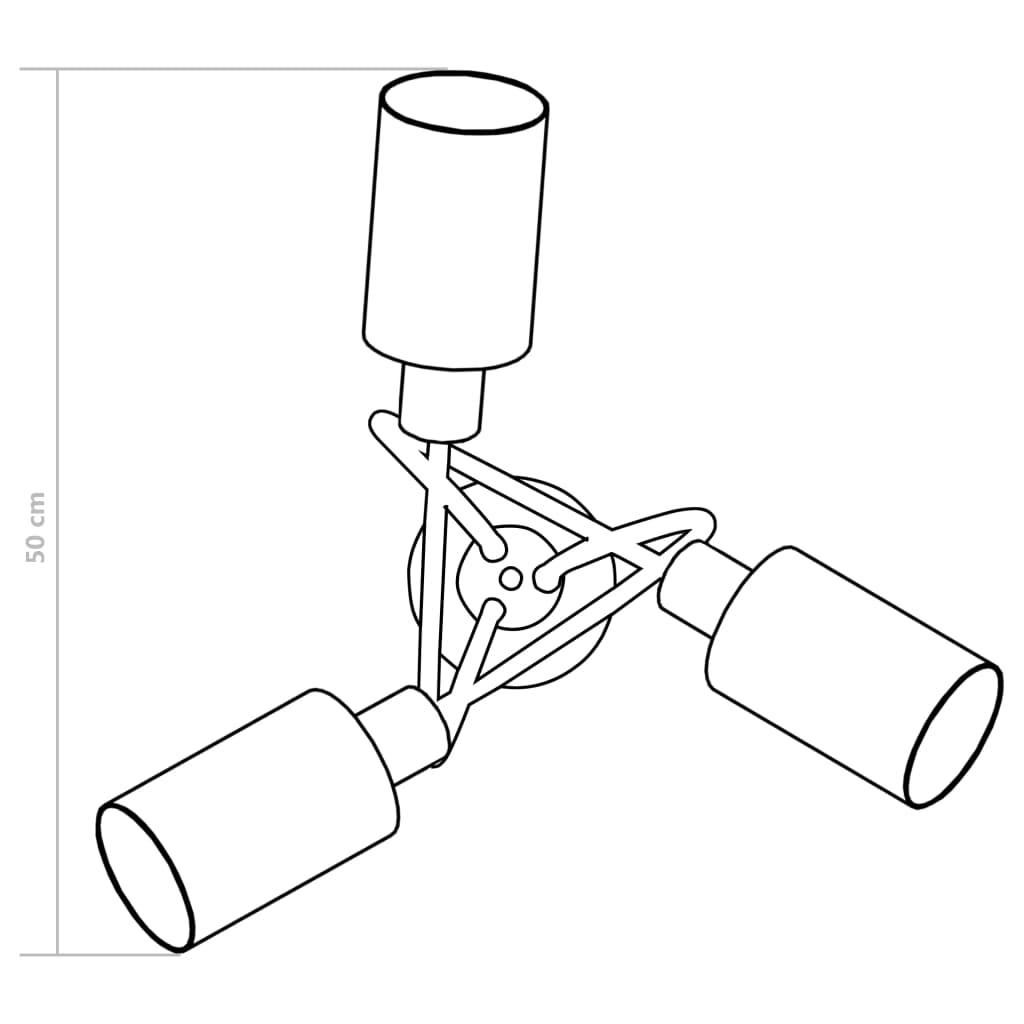 Lampadario Paralume in Ceramica a Cono Bianco 3 Lampadine E14