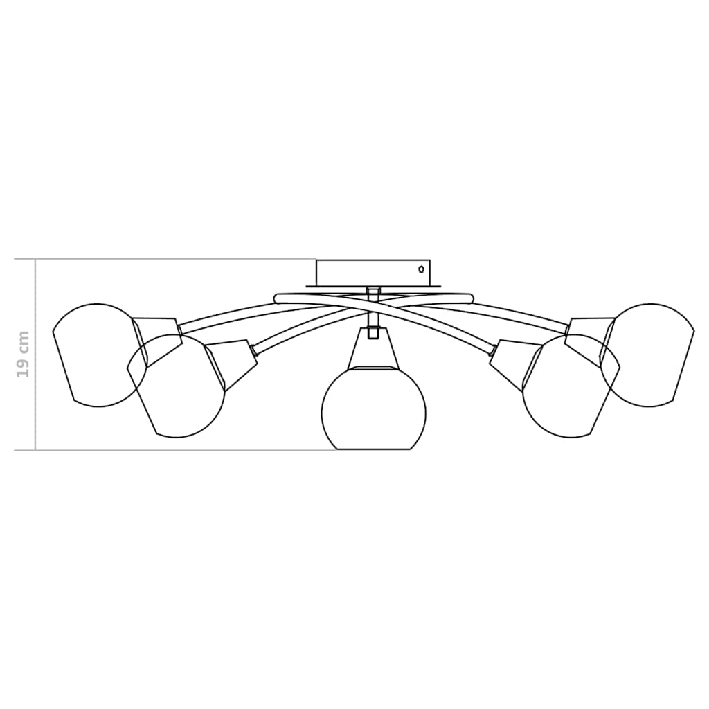 Lampadario con Paralumi in Ceramica 5 Lampadine E14  a Coppa