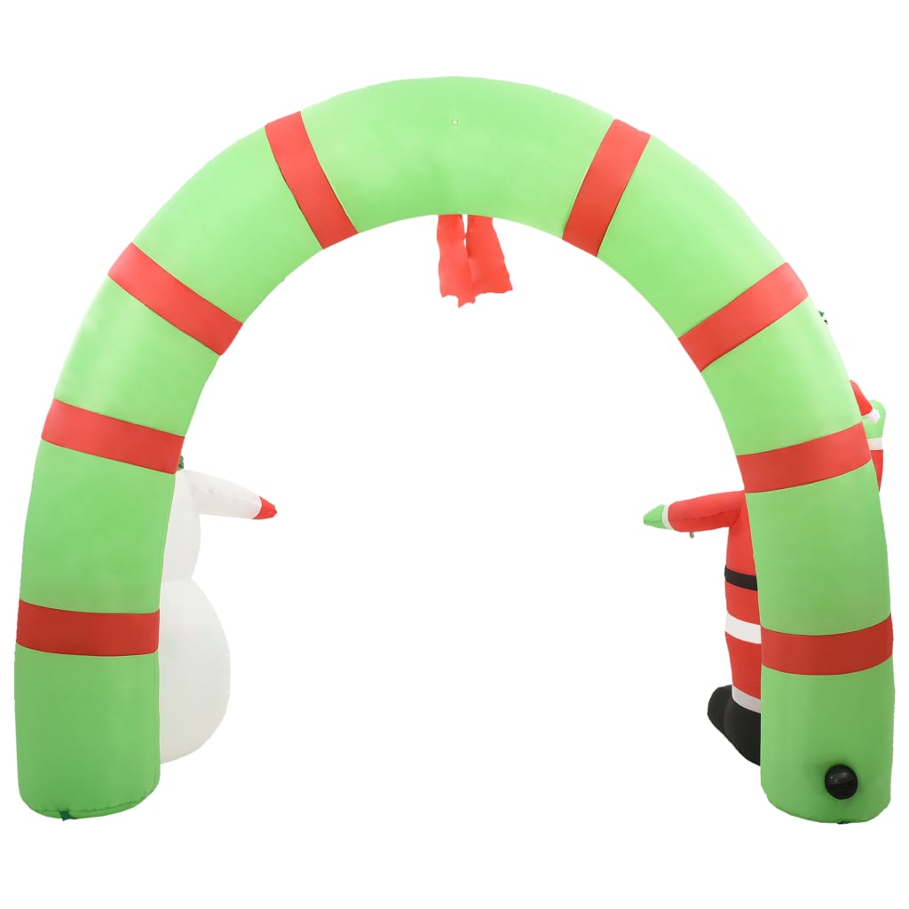 Arco con Babbo Natale Gonfiabile e Pupazzo di Neve LED 223 cm