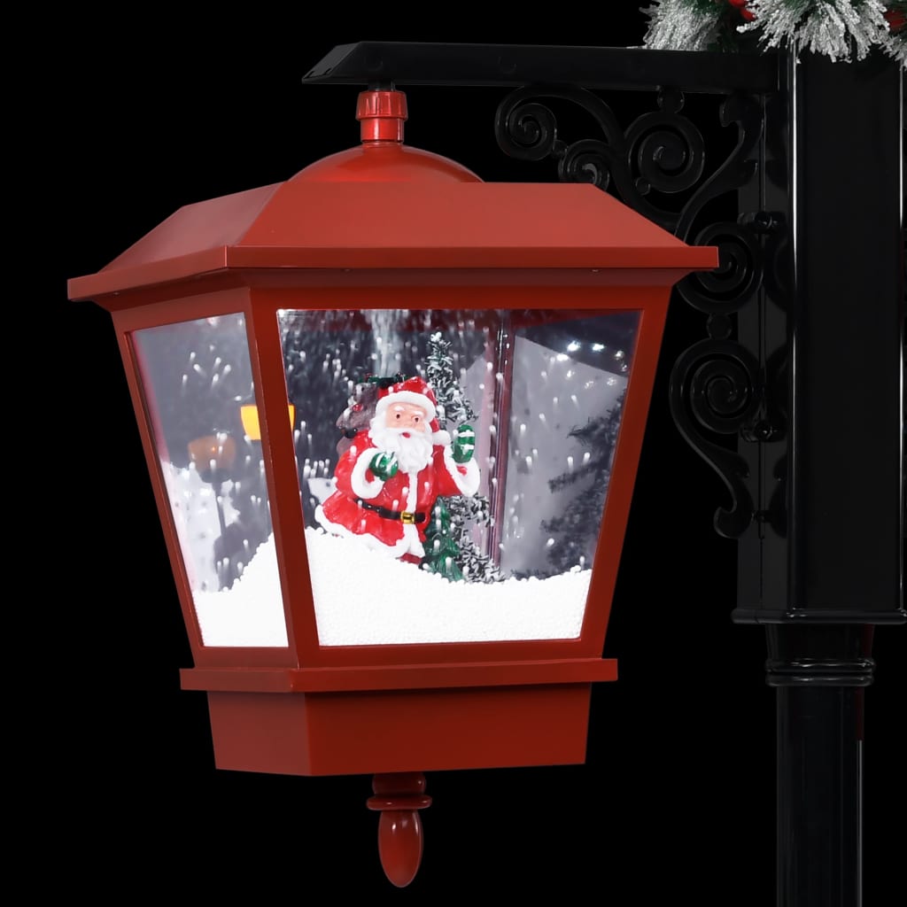 Lampione Natalizio con Babbo Natale Nero Rosso 81x40x188 cm PVC