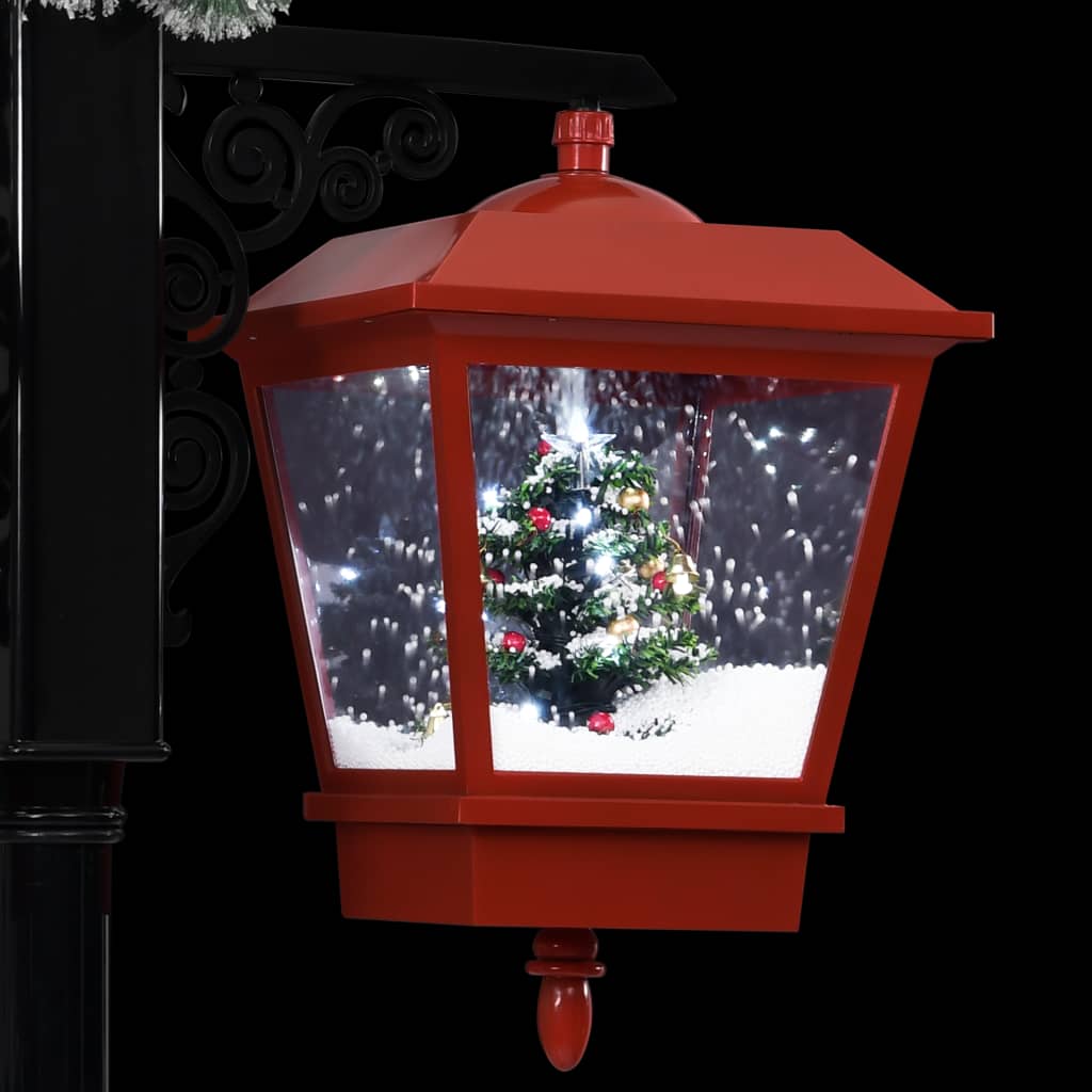 Lampione Natalizio con Babbo Natale Nero Rosso 81x40x188 cm PVC