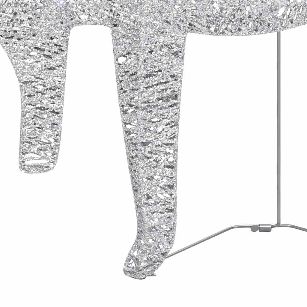 Renne e Slitta di Natale Decorazione per Esterni 60 LED Argento