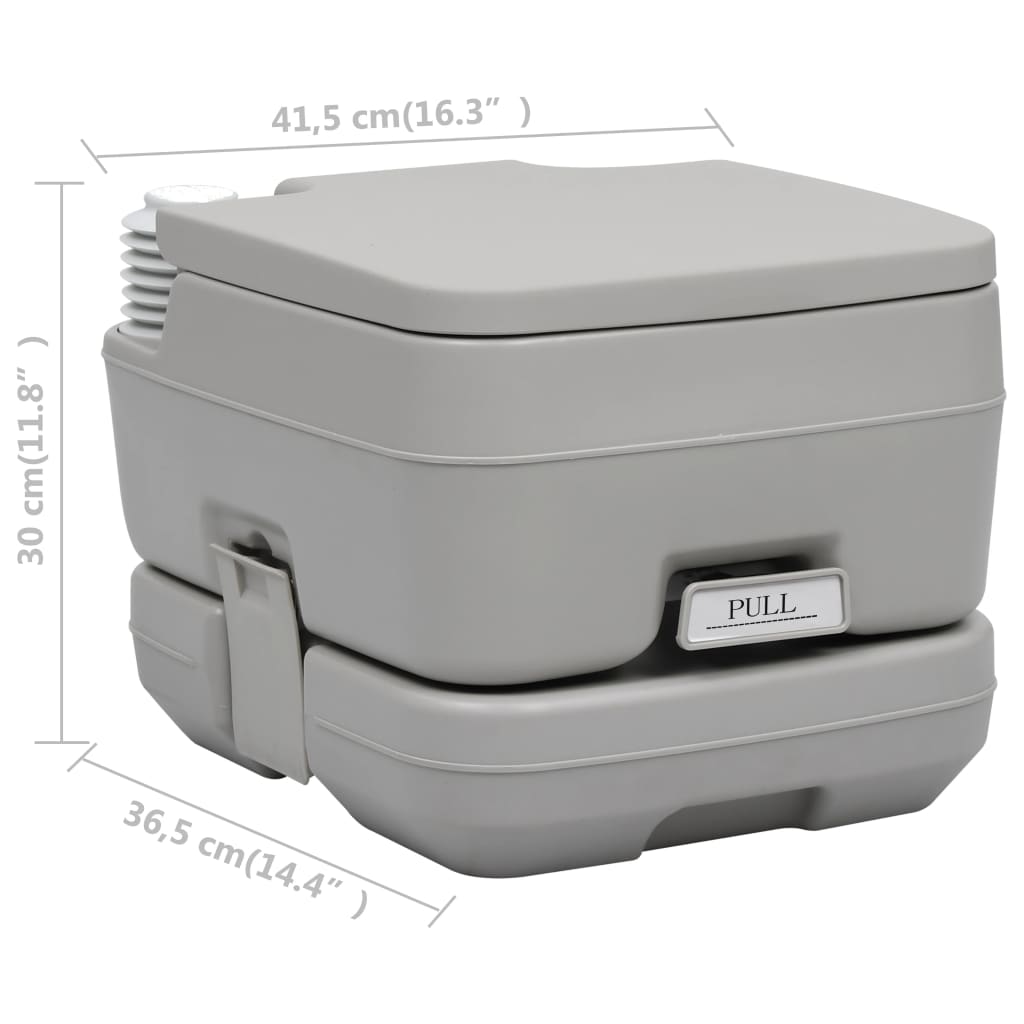 WC Portatile per Campeggio Grigio 10+10 L