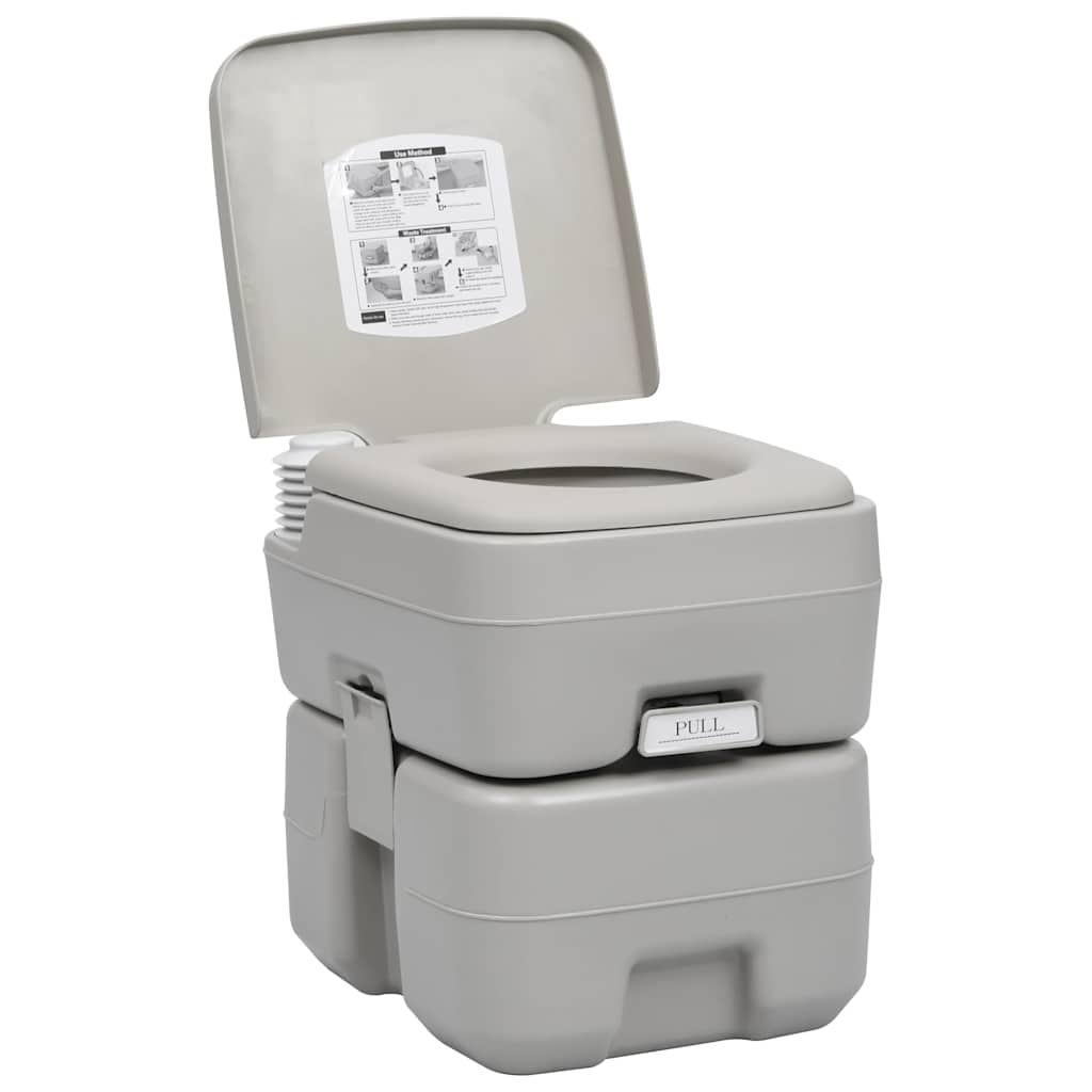 WC Portatile per Campeggio Grigio 20+10 L