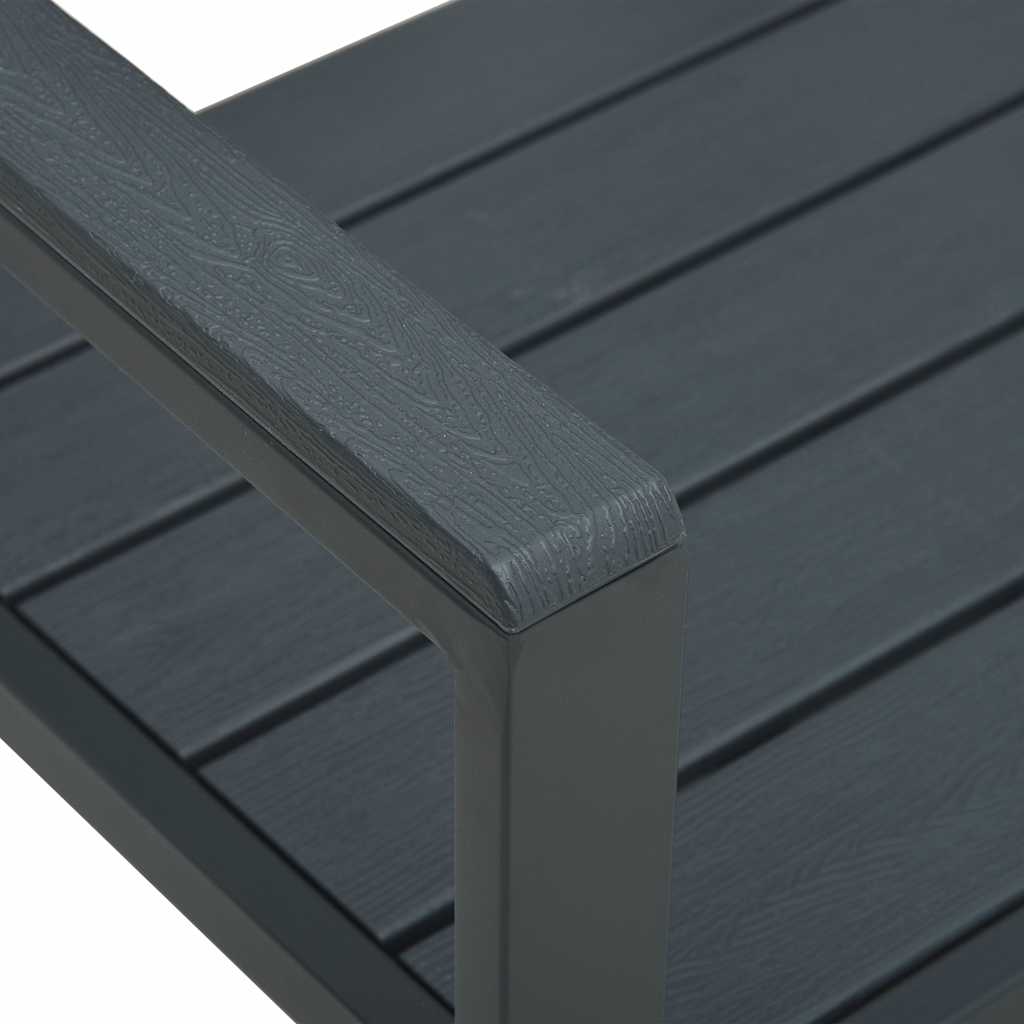 Set Divani Giardino 4 pz in HDPE Grigio Effetto Legno