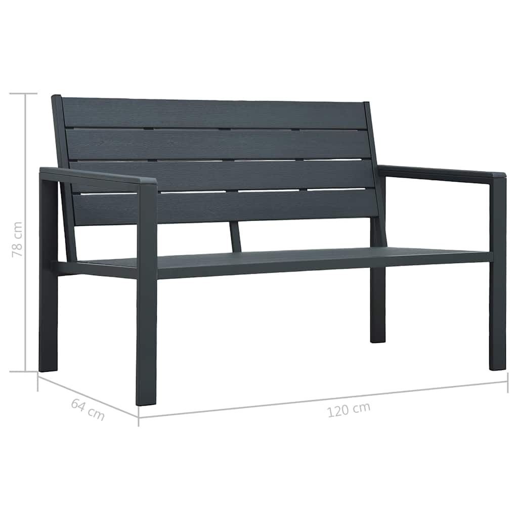 Set Divani Giardino 4 pz in HDPE Grigio Effetto Legno