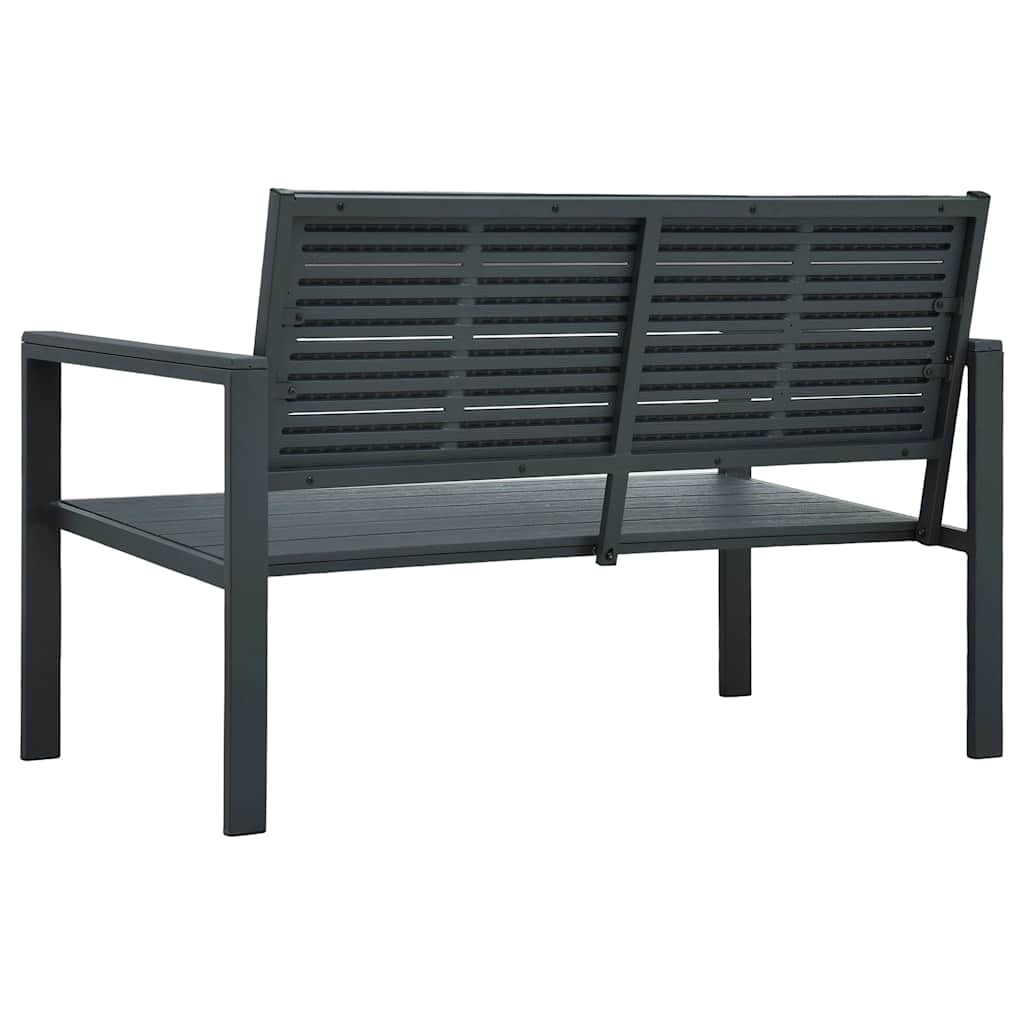 Set Divani Giardino 4 pz in HDPE Grigio Effetto Legno
