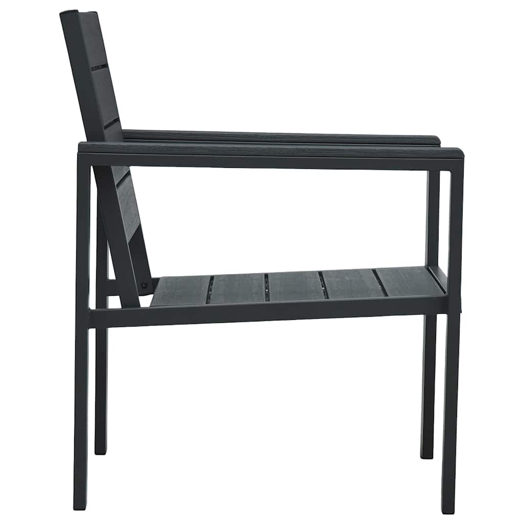 Set Divani Giardino 4 pz in HDPE Grigio Effetto Legno