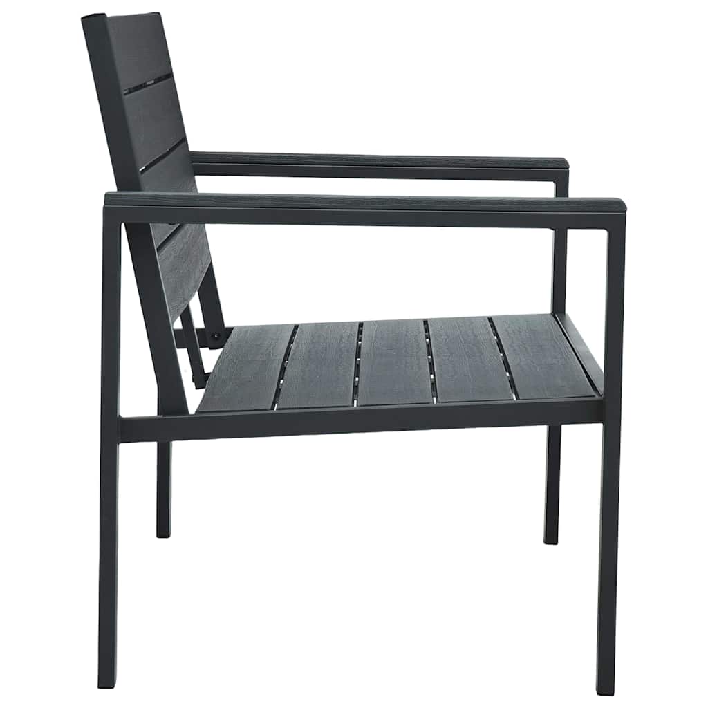 Set Divani Giardino 4 pz in HDPE Grigio Effetto Legno