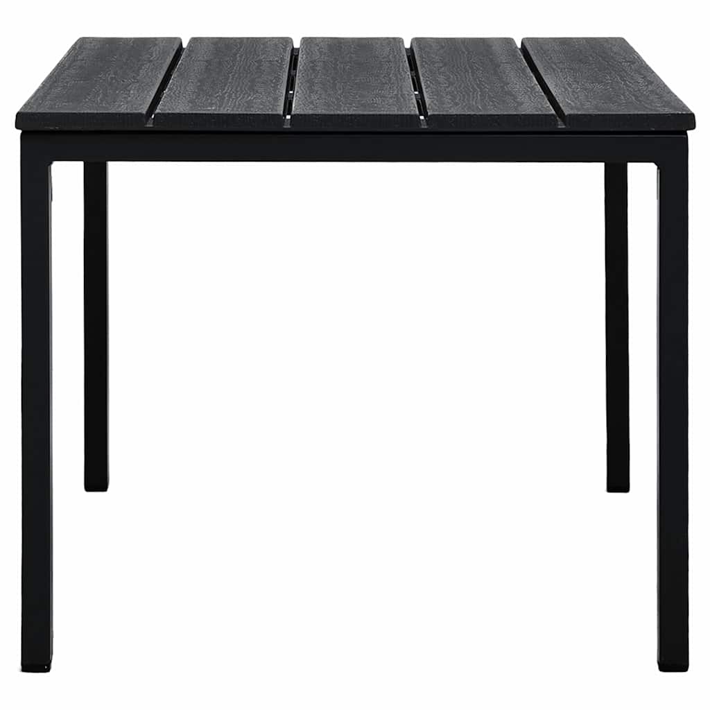 Set Divani Giardino 4 pz in HDPE Nero Effetto Legno