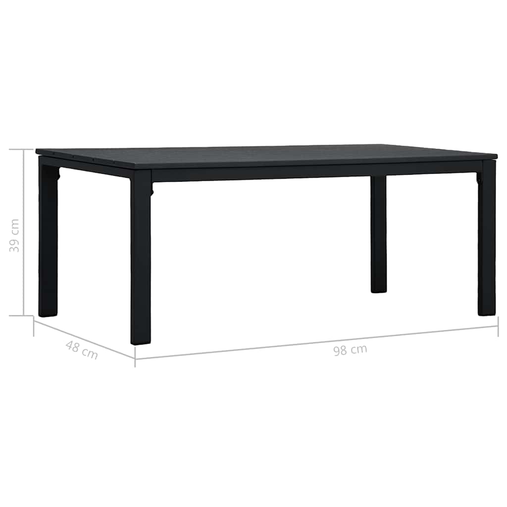 Set Divani Giardino 4 pz in HDPE Nero Effetto Legno