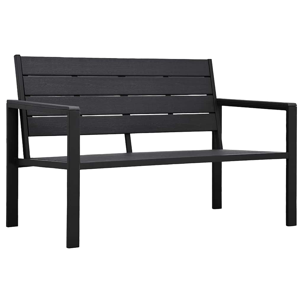 Set Divani Giardino 4 pz in HDPE Nero Effetto Legno