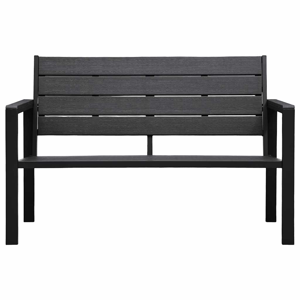 Set Divani Giardino 4 pz in HDPE Nero Effetto Legno