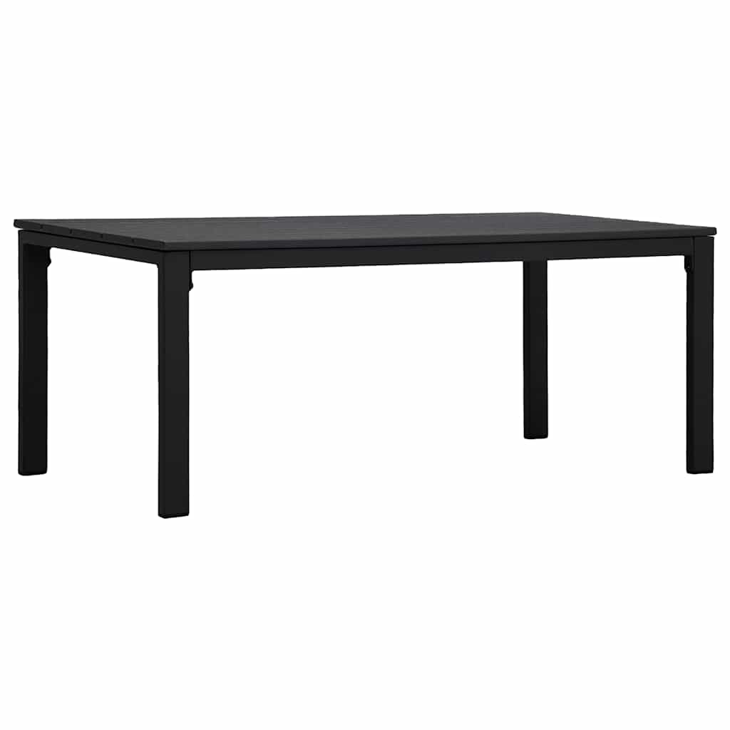 Set Divani Giardino 4 pz in HDPE Nero Effetto Legno
