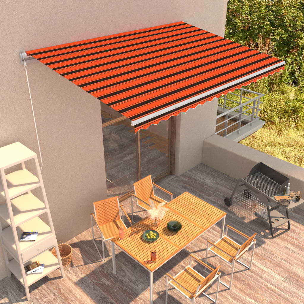 Tenda retrattile Arancione e Marrone 450 × 300 cm