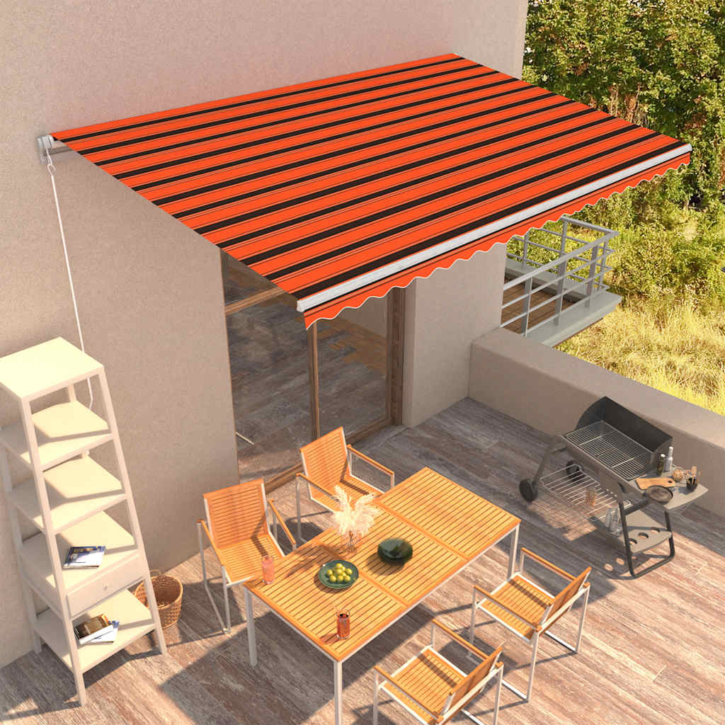 Tenda retrattile Arancione e Marrone 500 × 300 cm