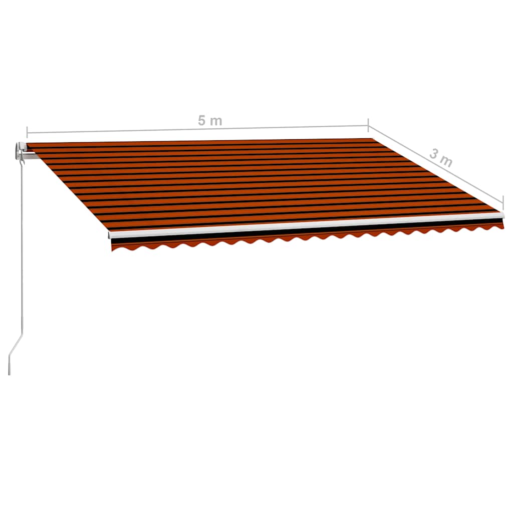 Tenda retrattile Arancione e Marrone 500 × 300 cm